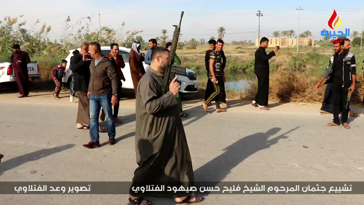 عراضة الشيخ فليح حسن صيهود محيسن الفتلاوي تشييع مهيب لشيخ البو خريف
