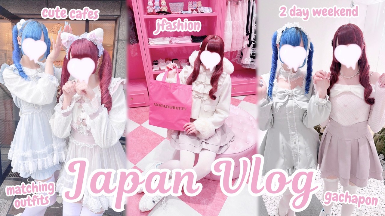 japan vlog ♡ 2 day girly weekend~ cute cafes, jfashion shopping, oshikatsu | ft. blue lavnder