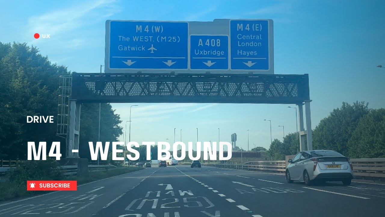 Sunny Day Long Drive | M4 Westbound from Heathrow Airport 🌞🚗