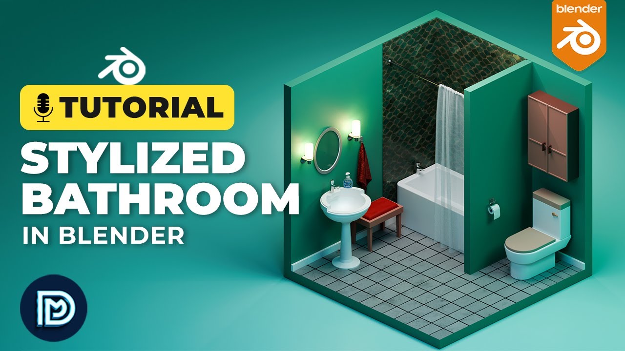 Stylized Bathroom in Blender - 3D Modelling Process