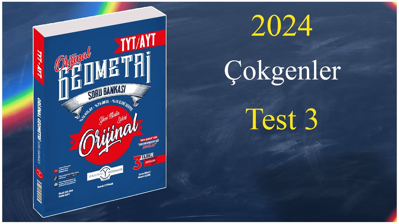 Çokgenler Test 3 - Orijinal geometri soru bankası çözümleri