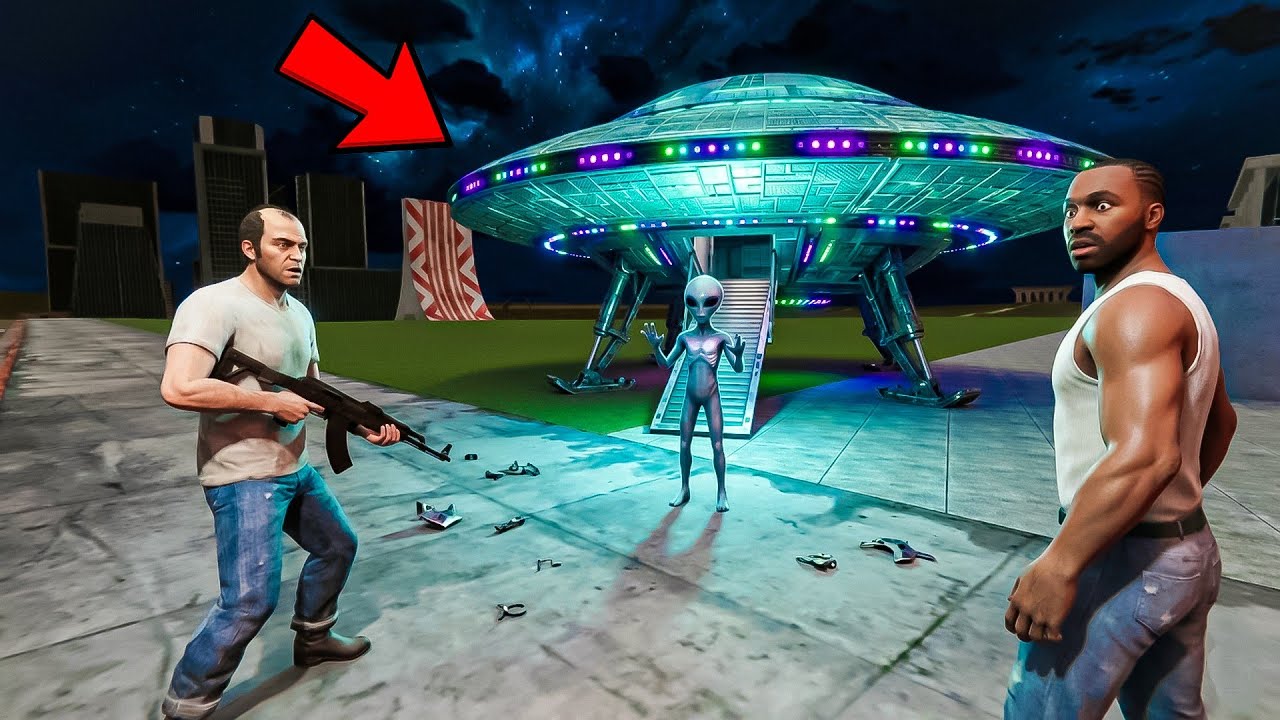 Franklin Found UFO ( Unidentified flying Object ) In Indian Bike Driving 3D | GTA 5