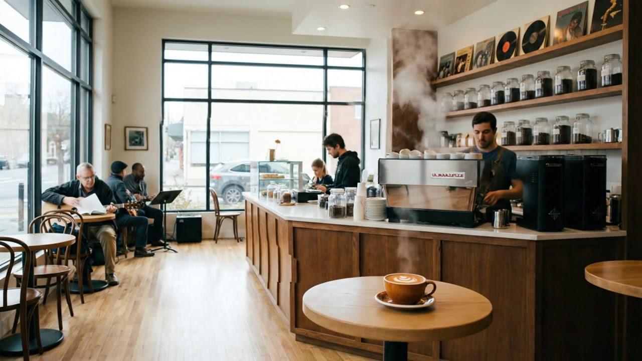 재즈 카페 안으로 쏟아지는 봄 햇살 ☀️☕🎶