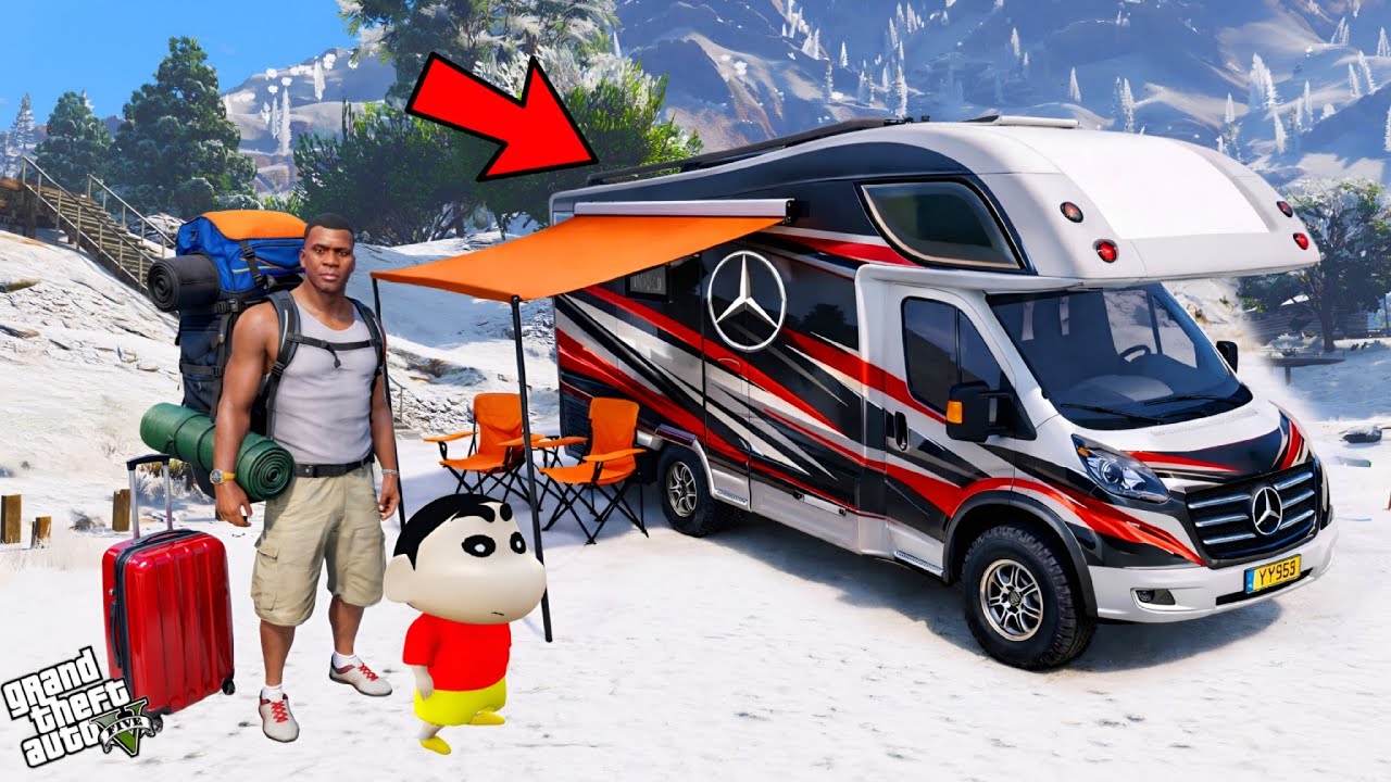Franklin And Shinchan Plan A Journey To Camping Van in GTA V