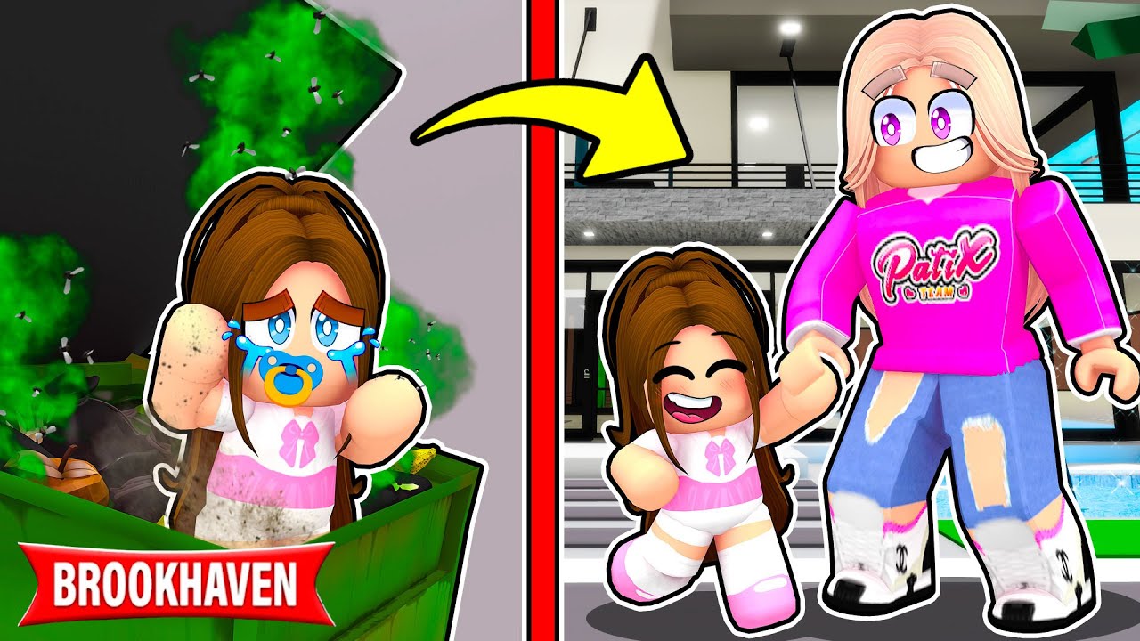 ADOPTUJĘ DZIECKO PORZUCONE w ŚMIETNIKU, ALE KTOŚ MI TO UTRUDNIA... na BROOKHAVEN w ROBLOX! 😱