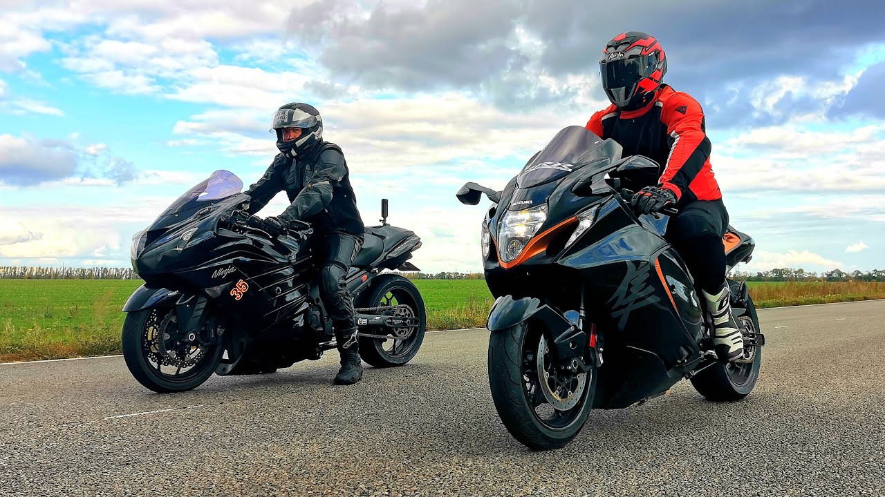 ЧУТЬ НЕ ПОДРАЛИСЬ НА ГОНКАХ! KAWASAKI ZX-14R vs SUZUKI HAYABUSA Gen 3 vs DUKATI PANIGALE V4s