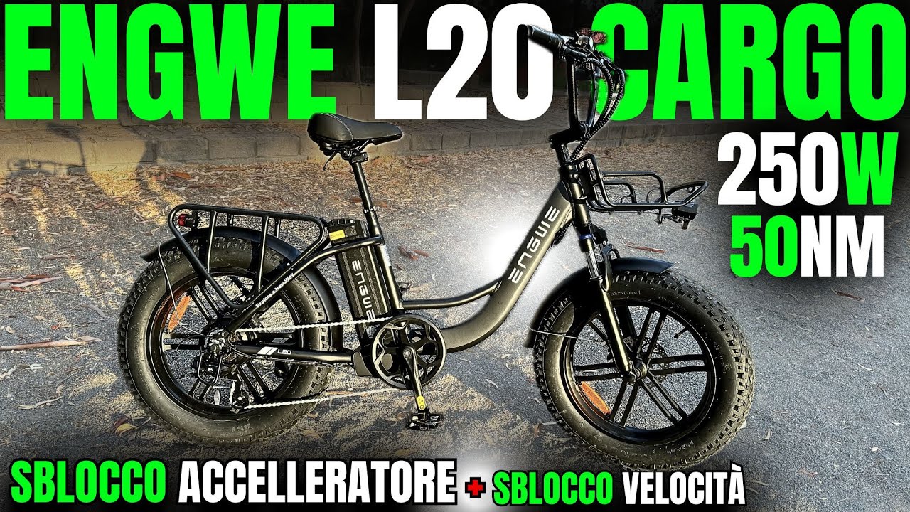 ENGWE L20 FAT BIKE più POTENTE da 250W LEGALE! TUTORIAL MONTAGGIO + SBLOCCO VELOCITÀ e ACCELLERATORE