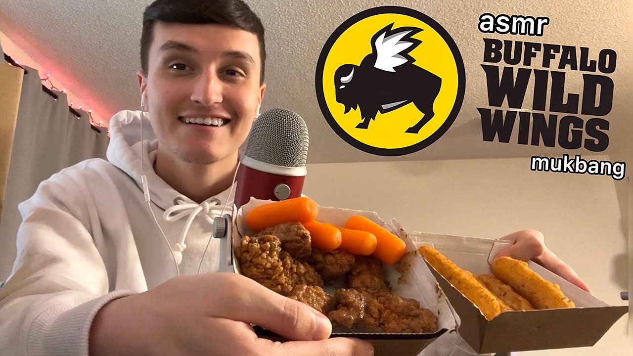 ASMR | Buffalo Wild Wings Mukbang 🍗💤 (eating sounds)