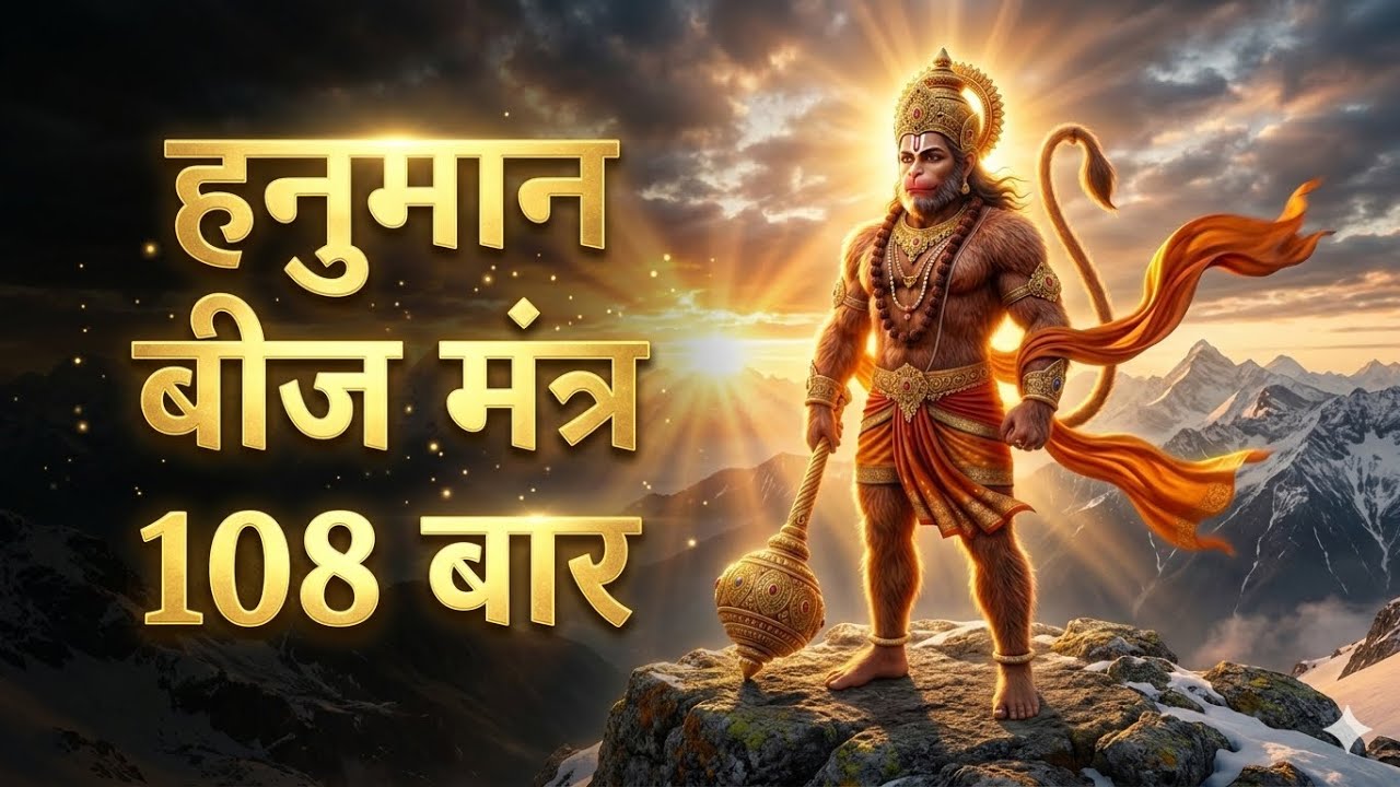 हनुमान बीज मंत्र 108 बार | सभी संकट दूर करने वाला शक्तिशाली मंत्र