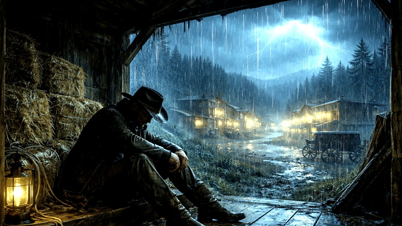 Arthur's Lonely Moment Under a Tin Roof Porch During Heavy Thunder Sound| RDR2 ASMR