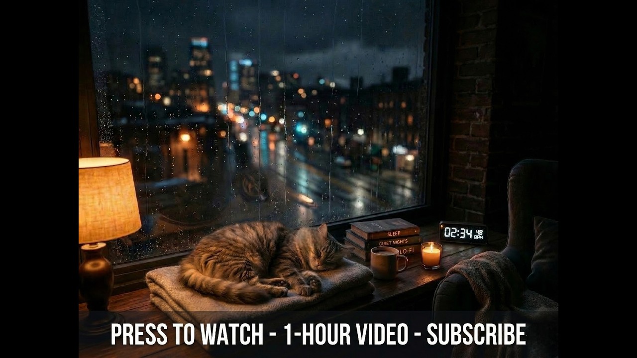 Midnight Window Drift 🌙 1 Hour Relaxing BGM | Sleep, Study & Chill Music
