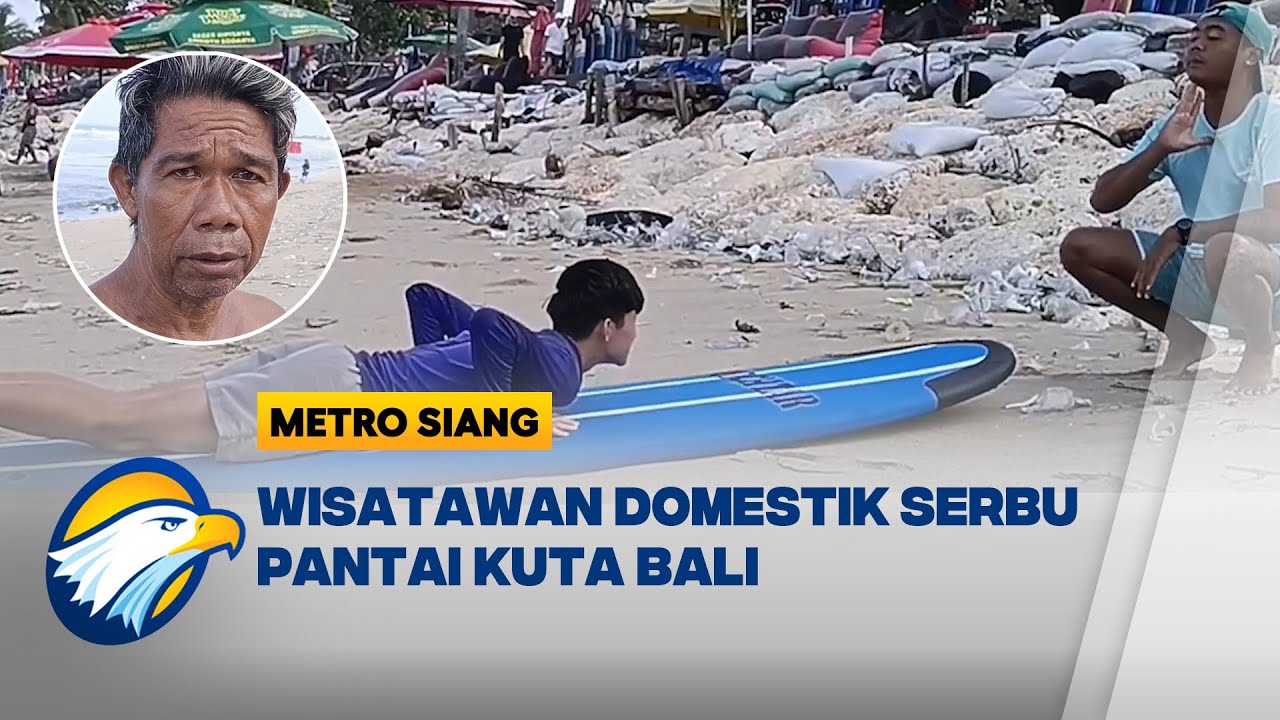 Pantai Kuta Bali Tetap Ramai Dikunjungi Wisatawan Lokal | Metro Siang