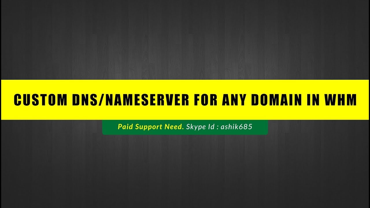 Setting up a custom dns/nameserver for any domain in whm