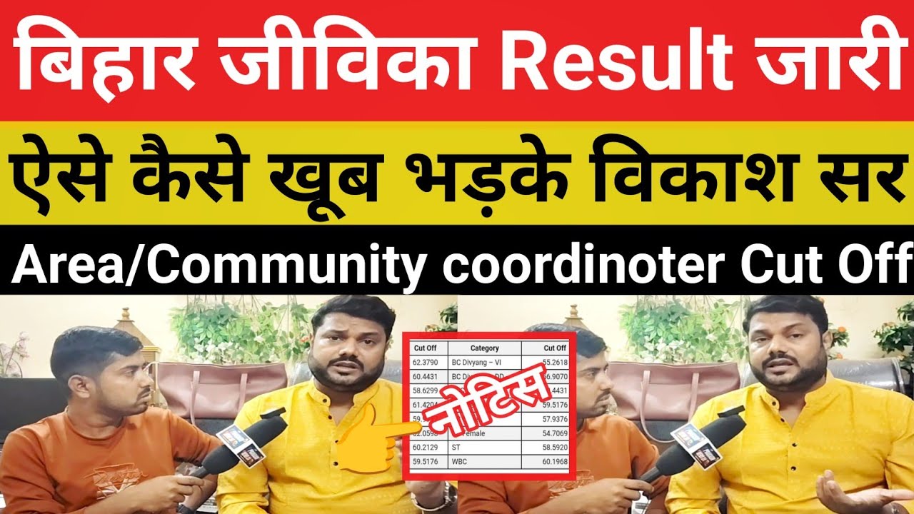 Bihar Jeevika Result Declared || How did this happen 😱Area/Community coordinator Cut Off Understa...