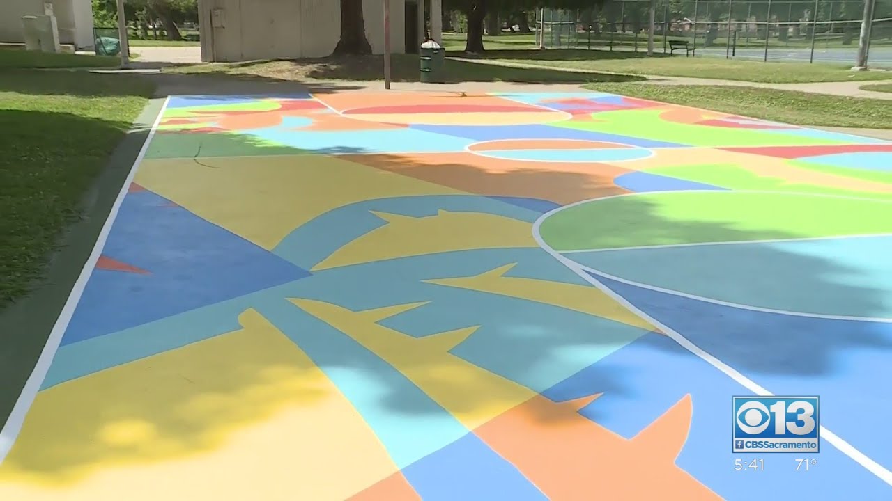 Mural On Basketball Court Helps Spruce Up Stockton's Dentoni Park