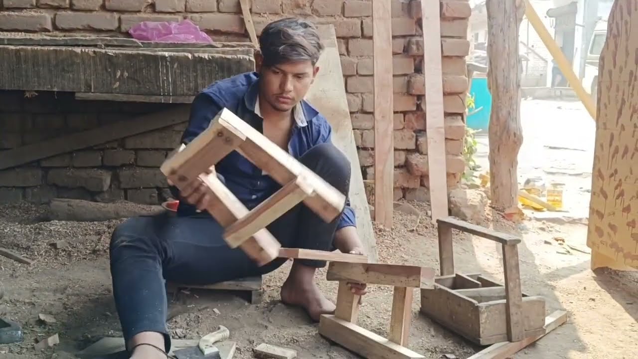 ऐसे बनाते है लकड़ी का stool || How to make wooden stool || How to make stool || wooden stool making