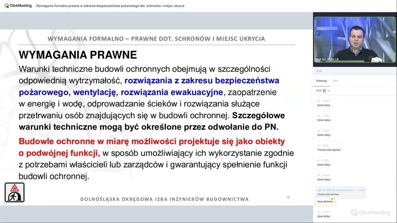 Wymagania formalno - prawne  w zakresie  bezpieczeństwa pożarowego dot. schronów i miejsc ukrycia