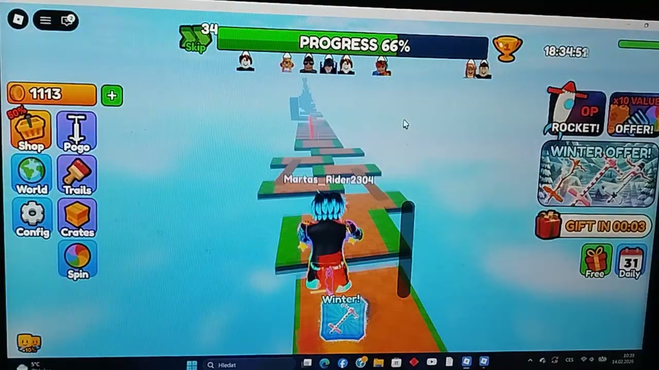 Skáčeme parkur smím  bráchou. Roblox