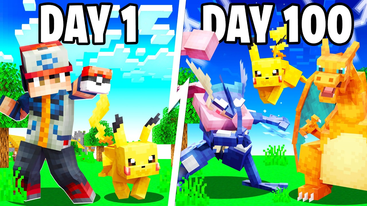 I Spent 100 DAYS as ASH KETCHUM in Pokémon Minecraft Vs My Rival! (Duos Cobblemon)