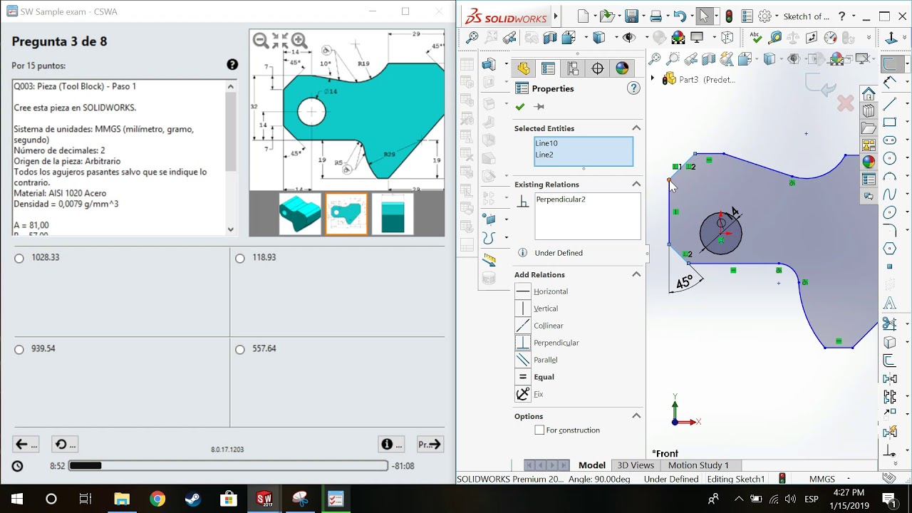 Simulacro SolidWorks CSWA resuelto (Sólidos) -Los mecatrónicos