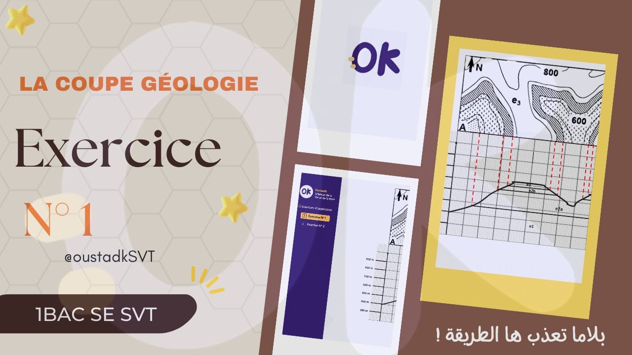 1BAC SE | La coupe géologique - exercice N° 1    ها الحالة الاولى