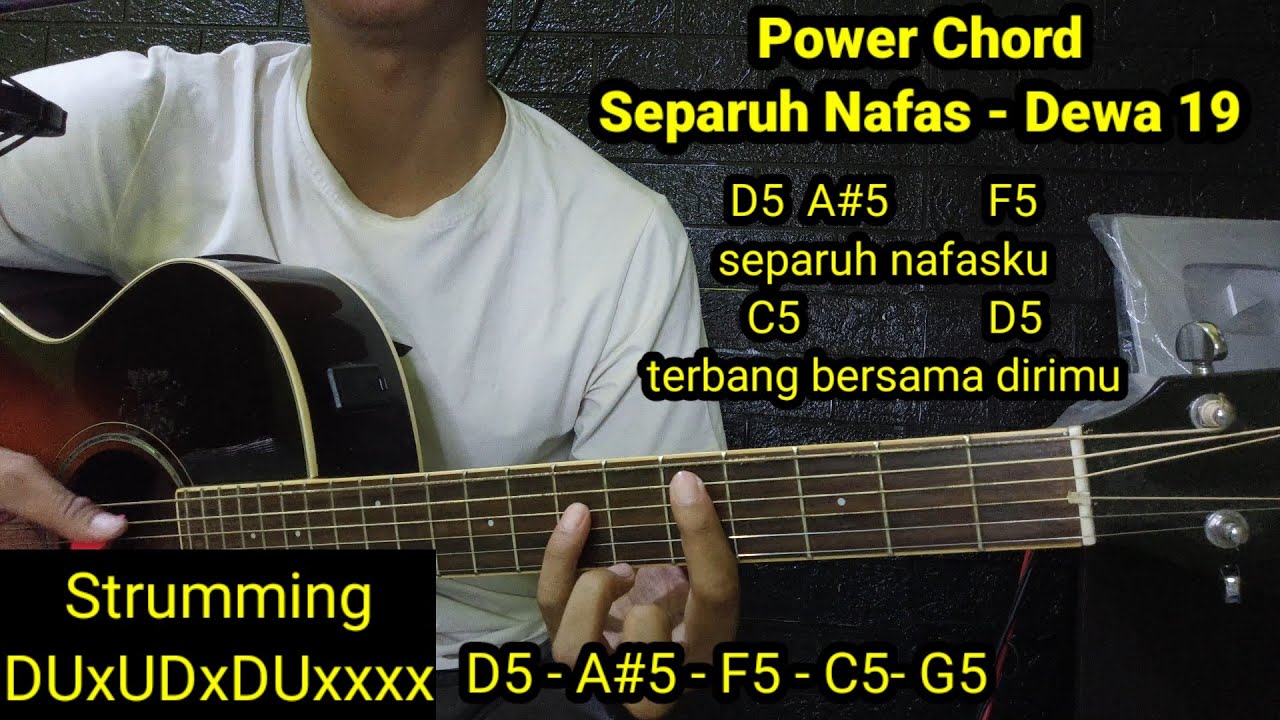 (Power Chord) Separuh Nafas - Dewa 19 / Cara Genjreng Pemula Langsung Bisa