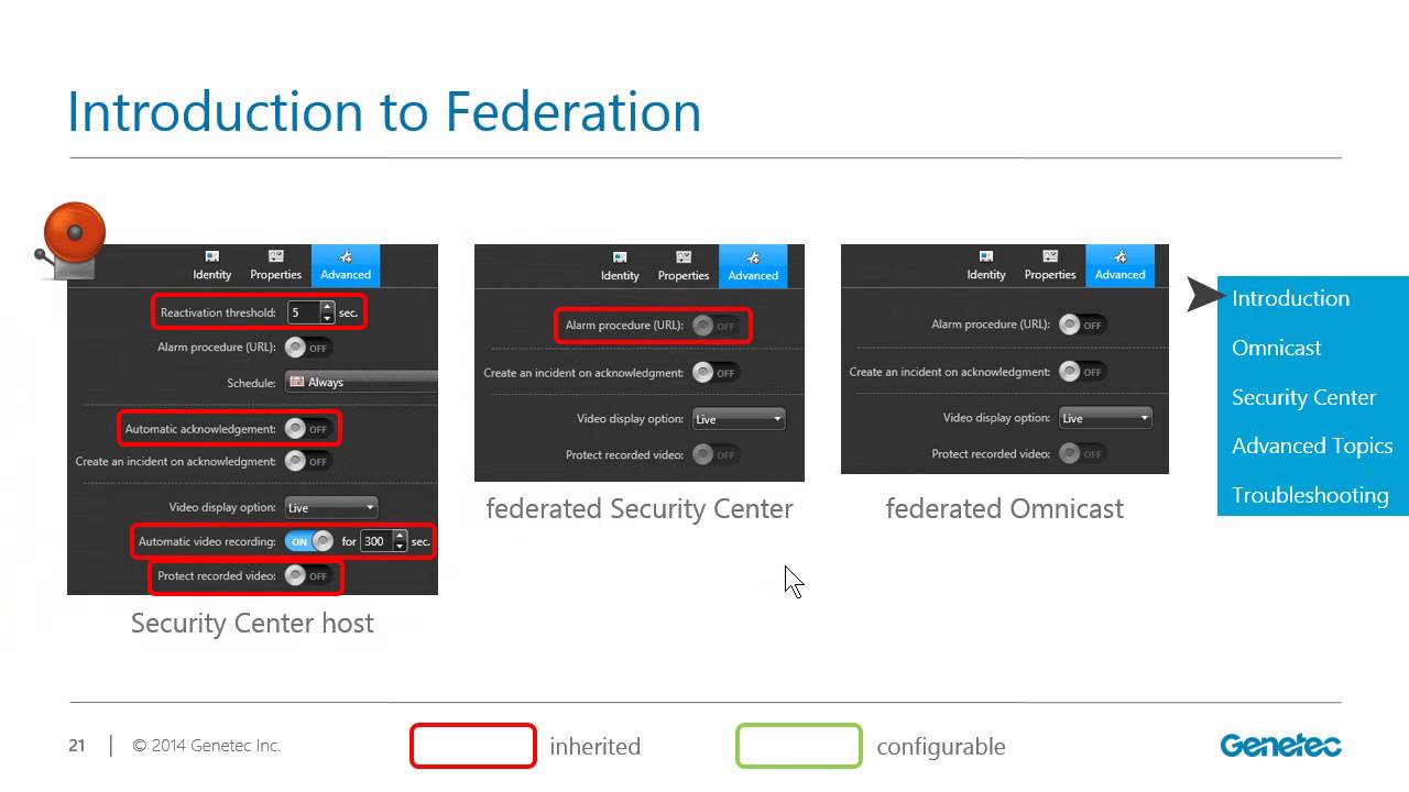 Federation Configuration in Security Center