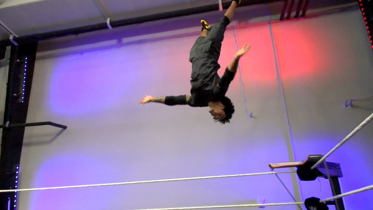 Gymnastics champion Stacey Ervin Jr. takes flight at the WWE Performance Center