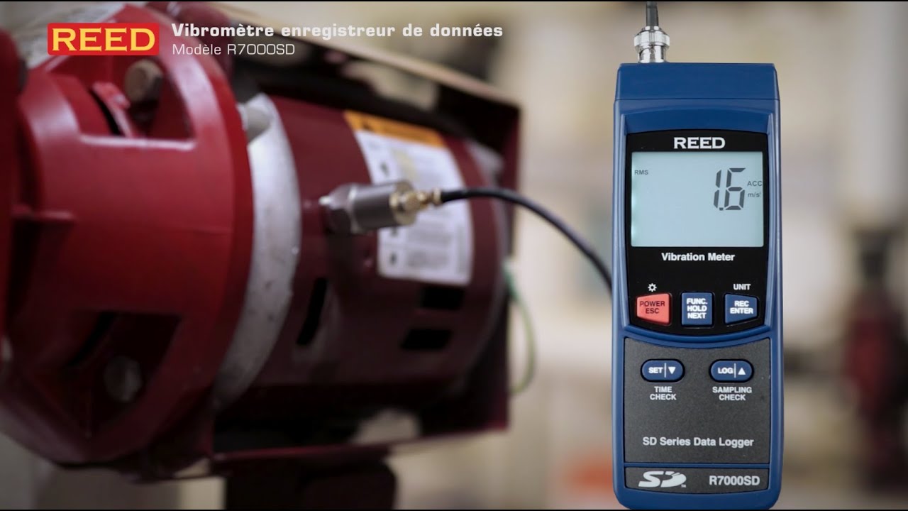 Le dépistage des vibrations est facilité par le vibromètre REED R7000SD qui enregistre les données