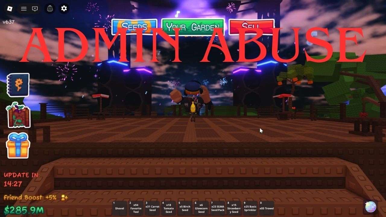 This is the best ADMIN ABUSE EVER in Garden Horizons on Roblox