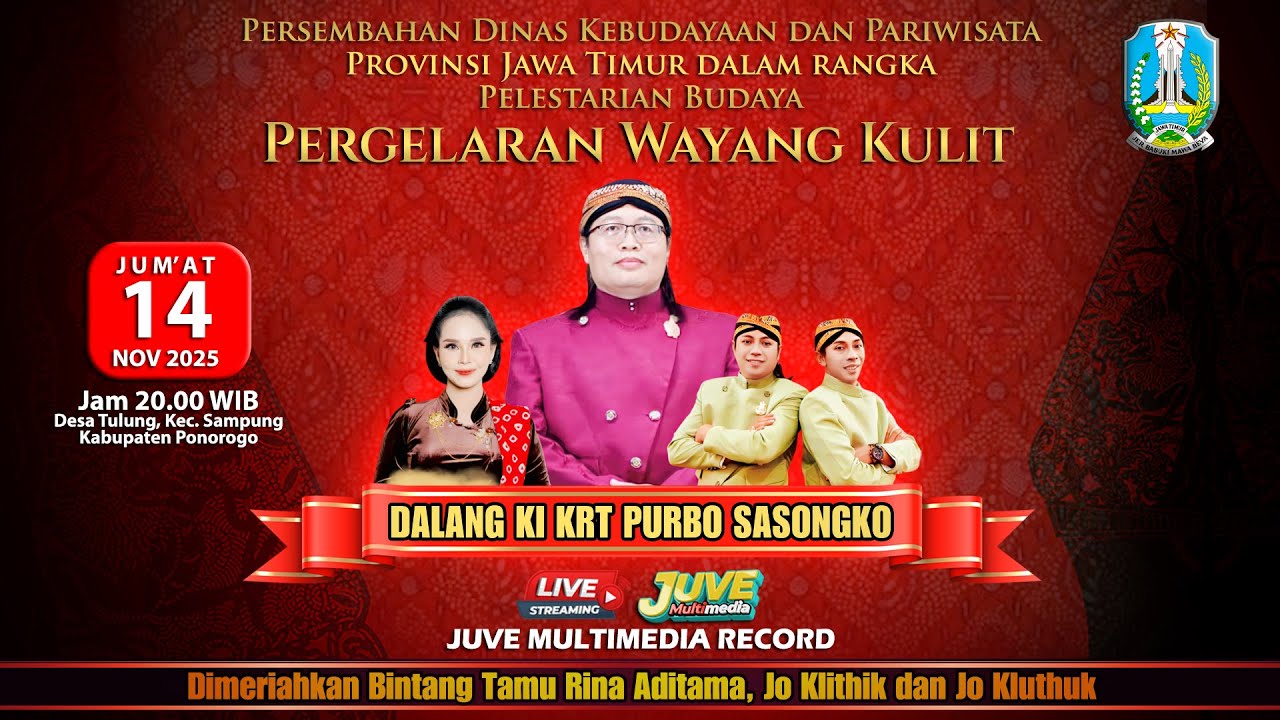 🔴 LIVE WAYANG KULIT KI KRT PURBO SASONGKO - Feat RINA ADITAMA JO KLITHIK & JO KLUTHUK - 14 NOV 2025