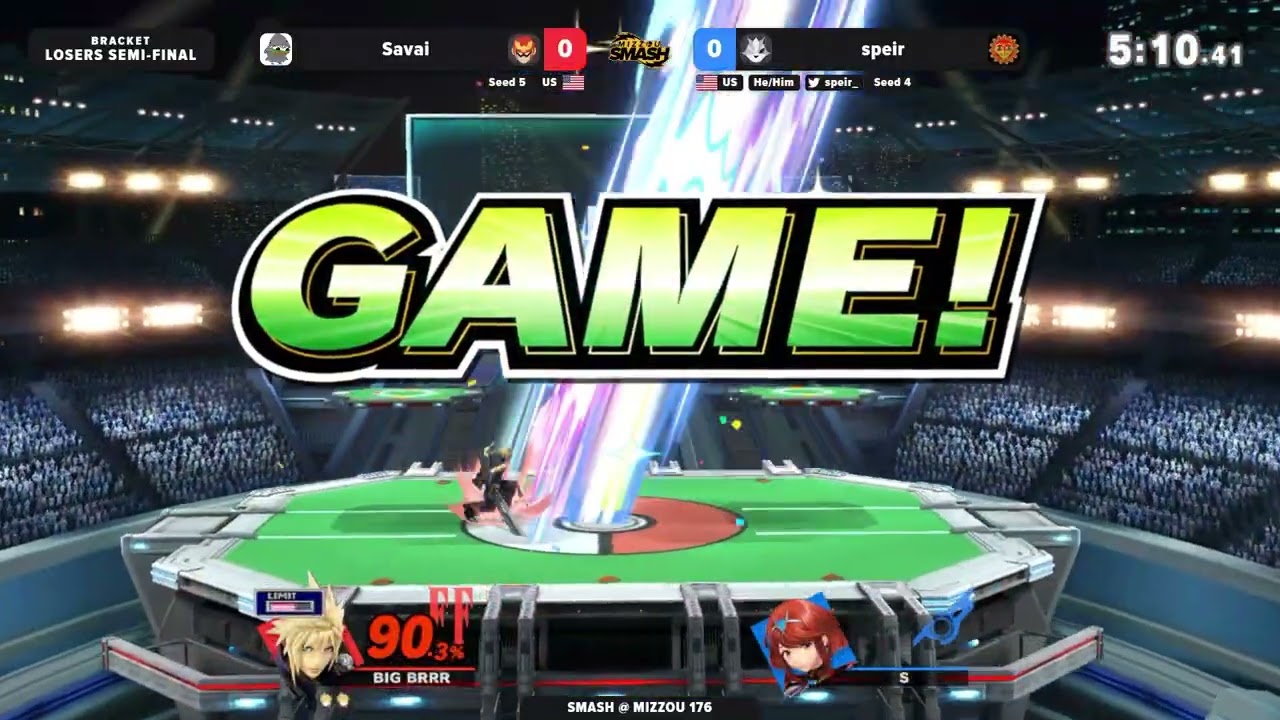 Smash @ Mizzou 176 - Shyado (Cloud) Vs Savai (Pyra & Mythra) - Grand Finals