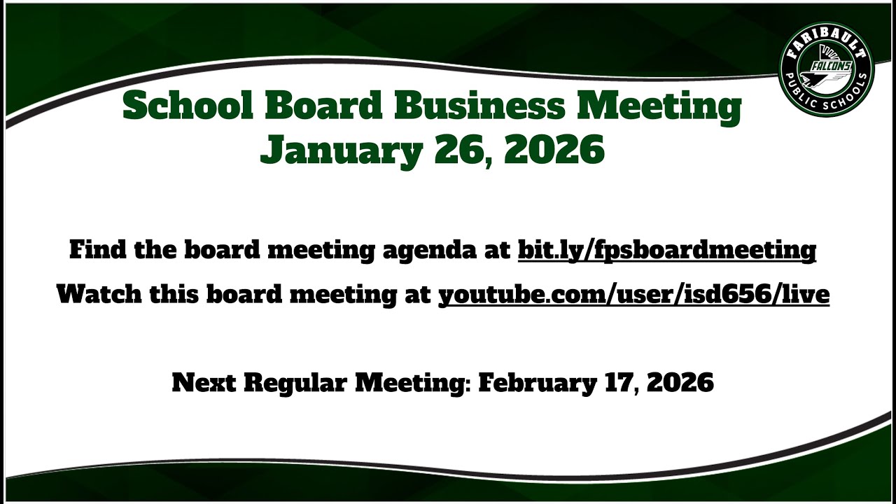 School Board Business Meeting - January 26, 2026