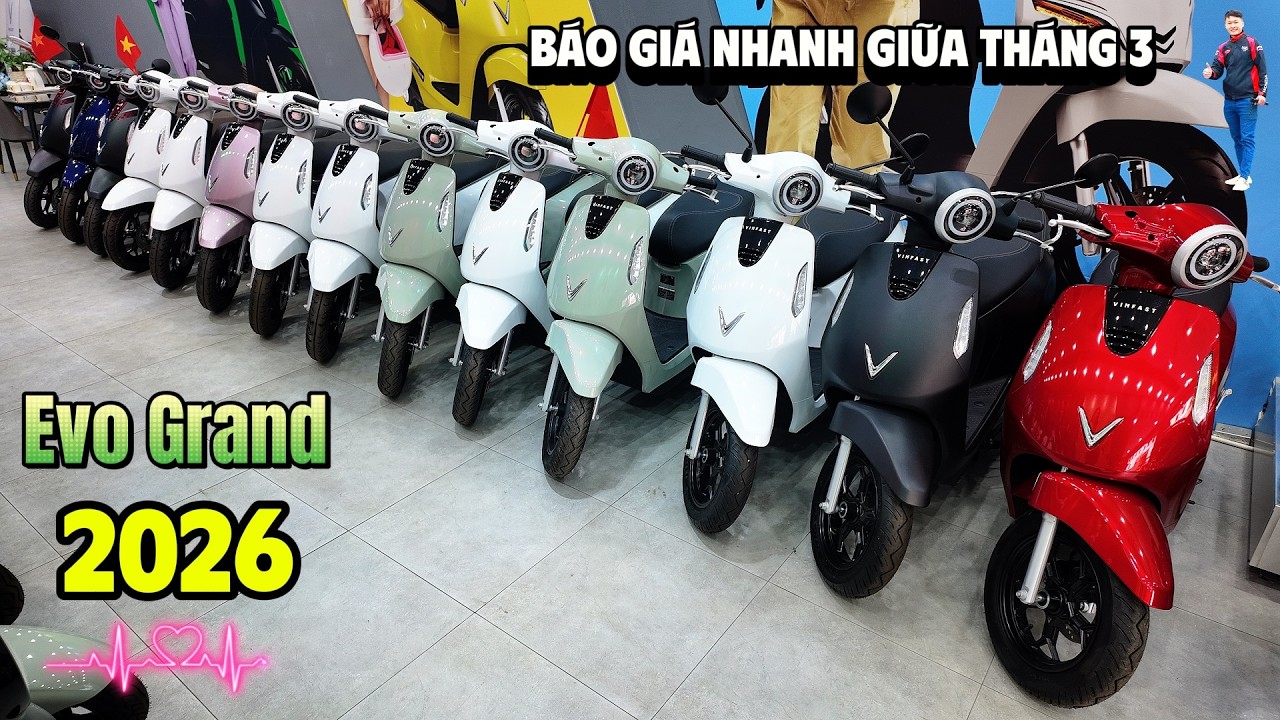 Giá xe máy điện Vinfast Evo 2026 ▶ Giảm 8% giá bán xe – Trả góp 0.59%🔴 TOP 5 ĐAM MÊ