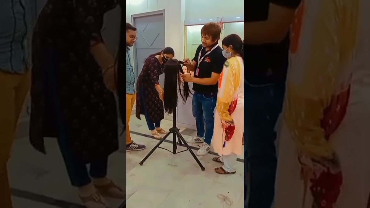 Senior Faculty giving Haircut Demo, Hairstyling Course