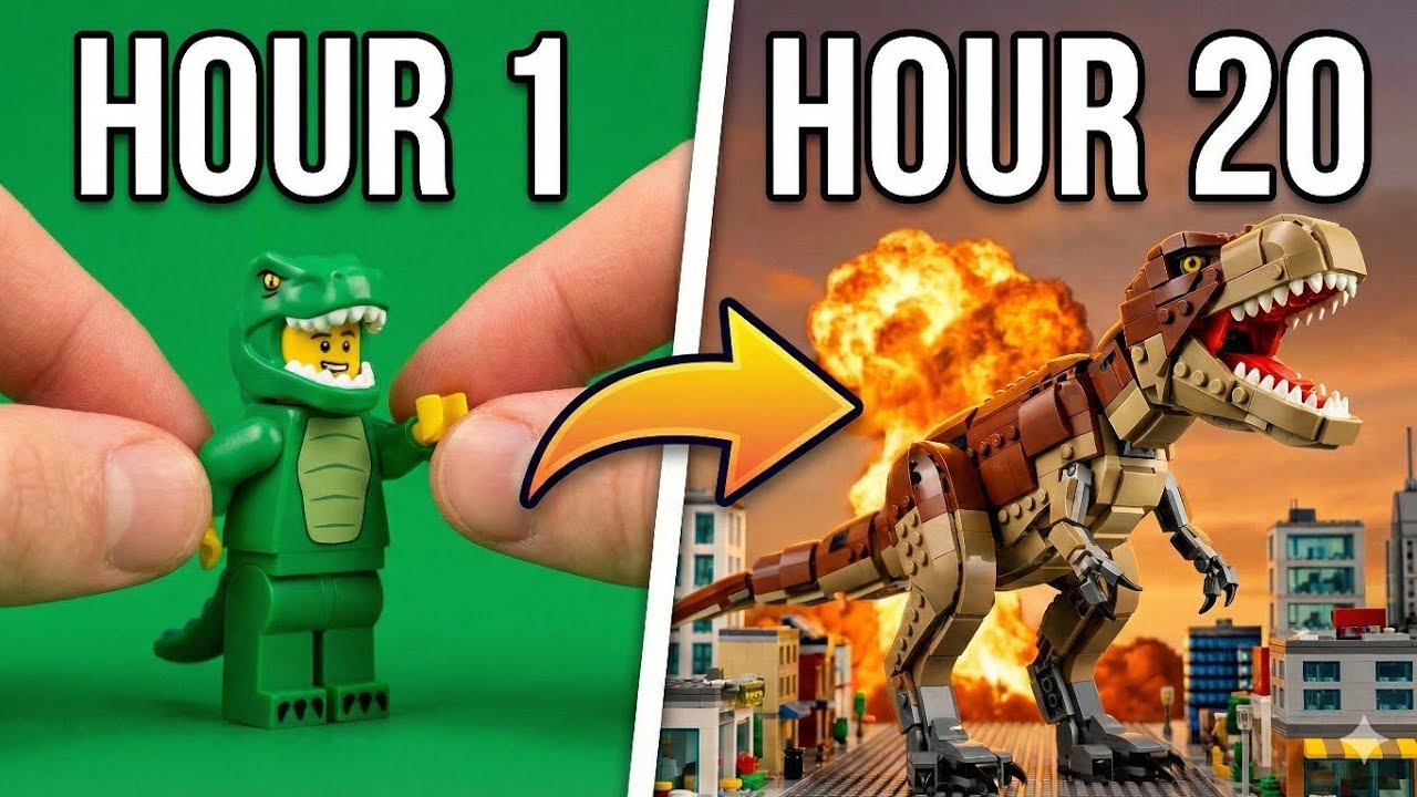 Сравнение 20-часовой покадровой анимации из LEGO!