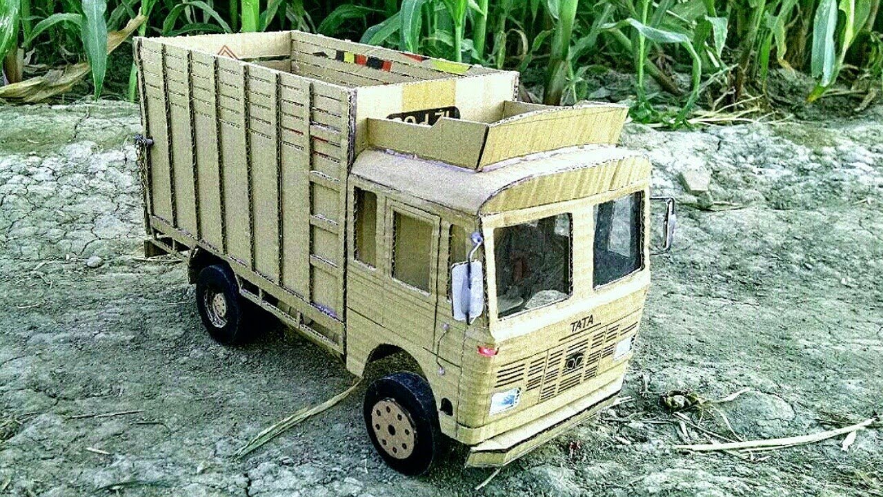 How To Make RC Tata 6 Wheels Truck || remote control tata truck with cardboard and homemade