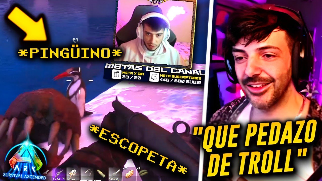 NEXXUZ ve a ALMEJITA FARMEANDO POLÍMERO M4TANDO PINGÜINOS con una ESCOPETA ASCENDENTE en ARK 🐧