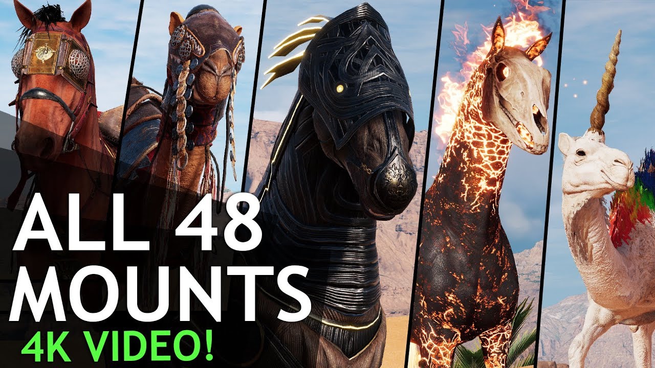 Assassin's Creed Origins - All Mounts in 4k (48 of them)