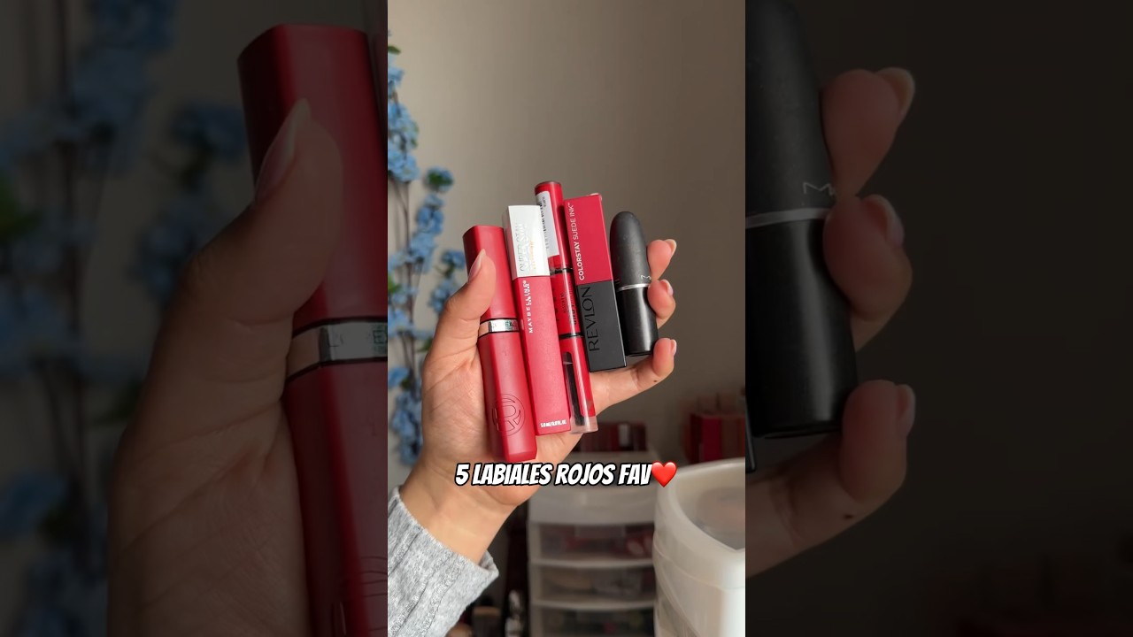 Estos son mis 5 labiales rojos favoritos del momento ❤️ menci&oacute;n especial al final 🥰 #redlipstick