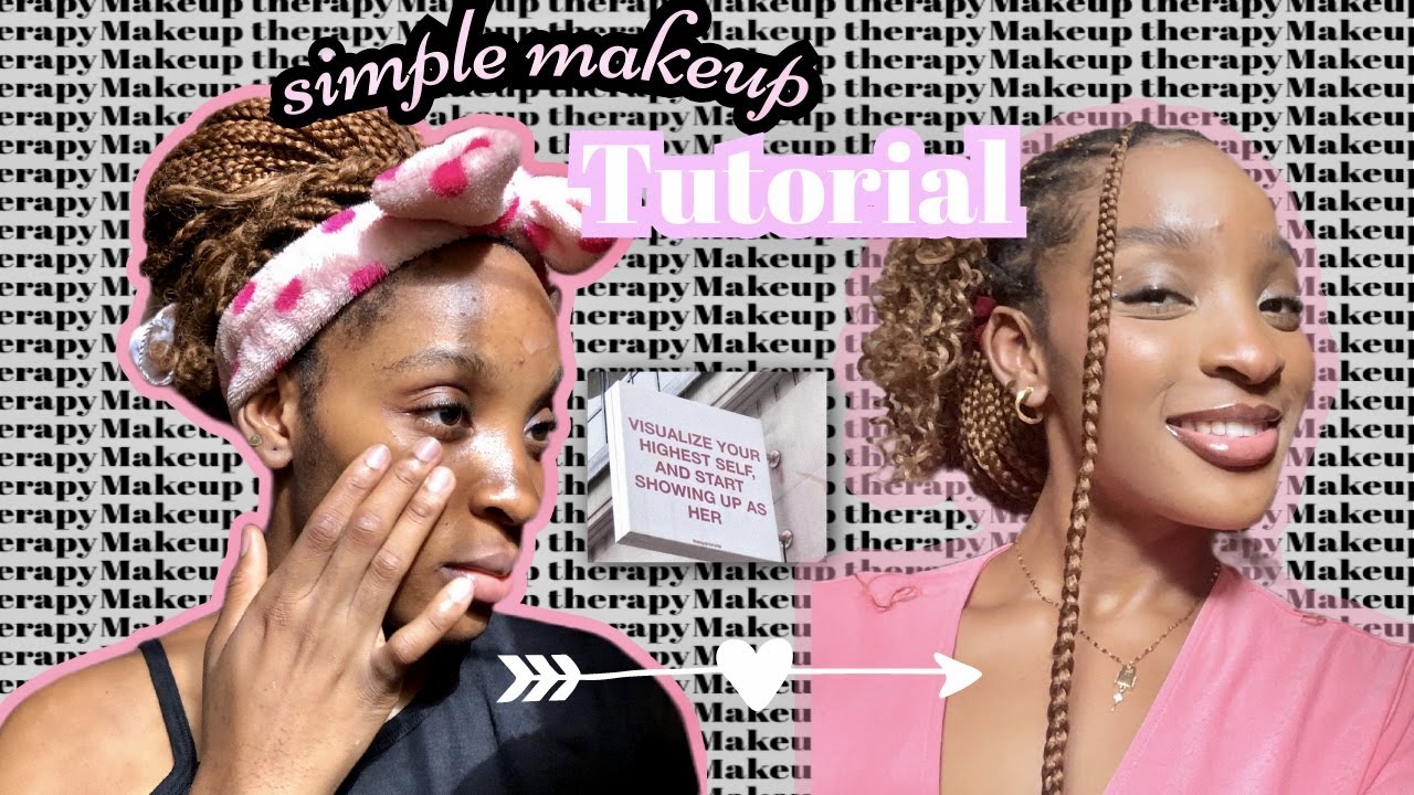 Simple make-up Tutorial. (No filter make-up therapy) with lip gloss combo, gems ,Vaseline eye…