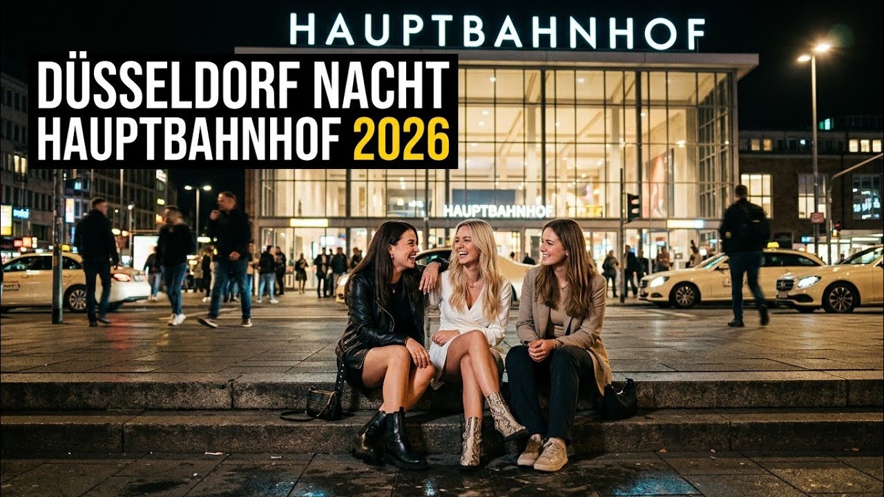 Düsseldorf bei Nacht 🇩🇪 | Rush Hour am Hauptbahnhof – 4K Stadtspaziergang