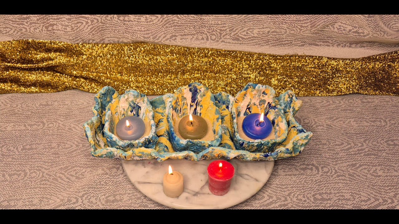 Making & Painting a Unique Concrete Candle Holder Set