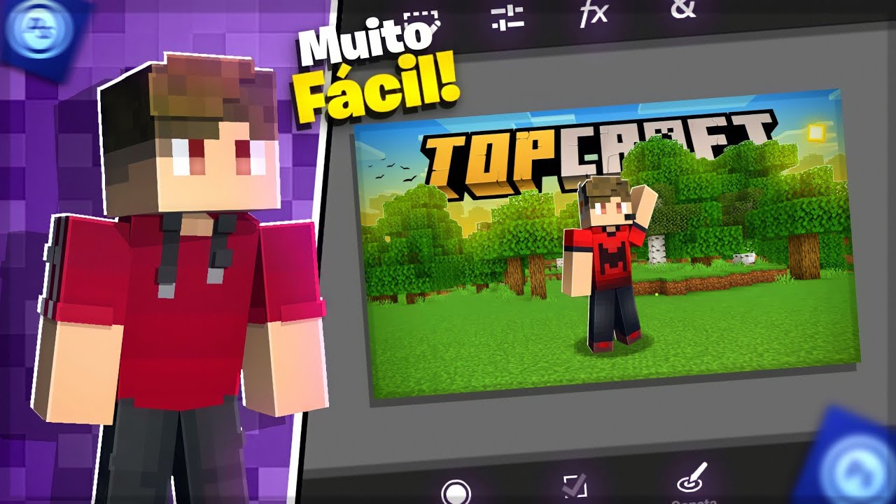 COMO FAZER THUMBNAIL de MINECRAFT pelo CELULAR!!