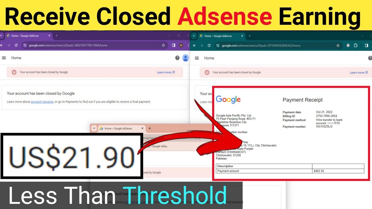 How To Receive Closed Adsense Payment | How To Get Adsense Payment Before 100$