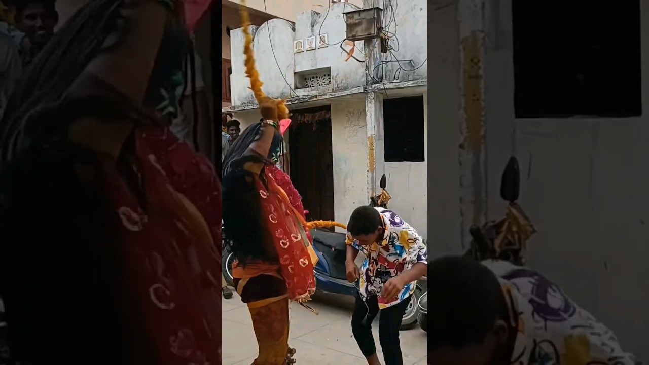 funny Potharaju beating boy at falaknama #potharaju #funny #bonalu2024 #short