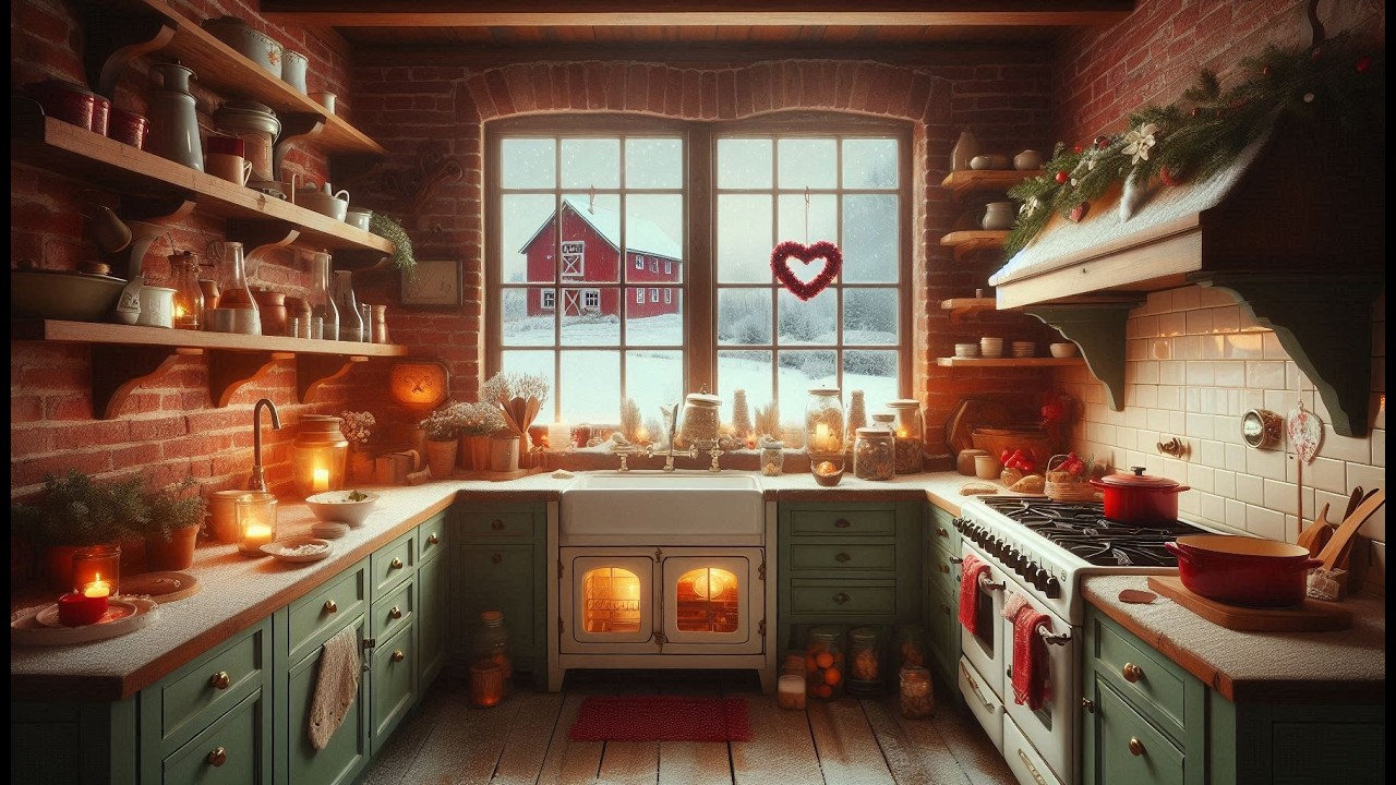 ❄️ Snowy Valentine Morning ❤️ 1940s Vintage Jazz in a Cozy Kitchen for Study, Sleep & Unwind ❄️