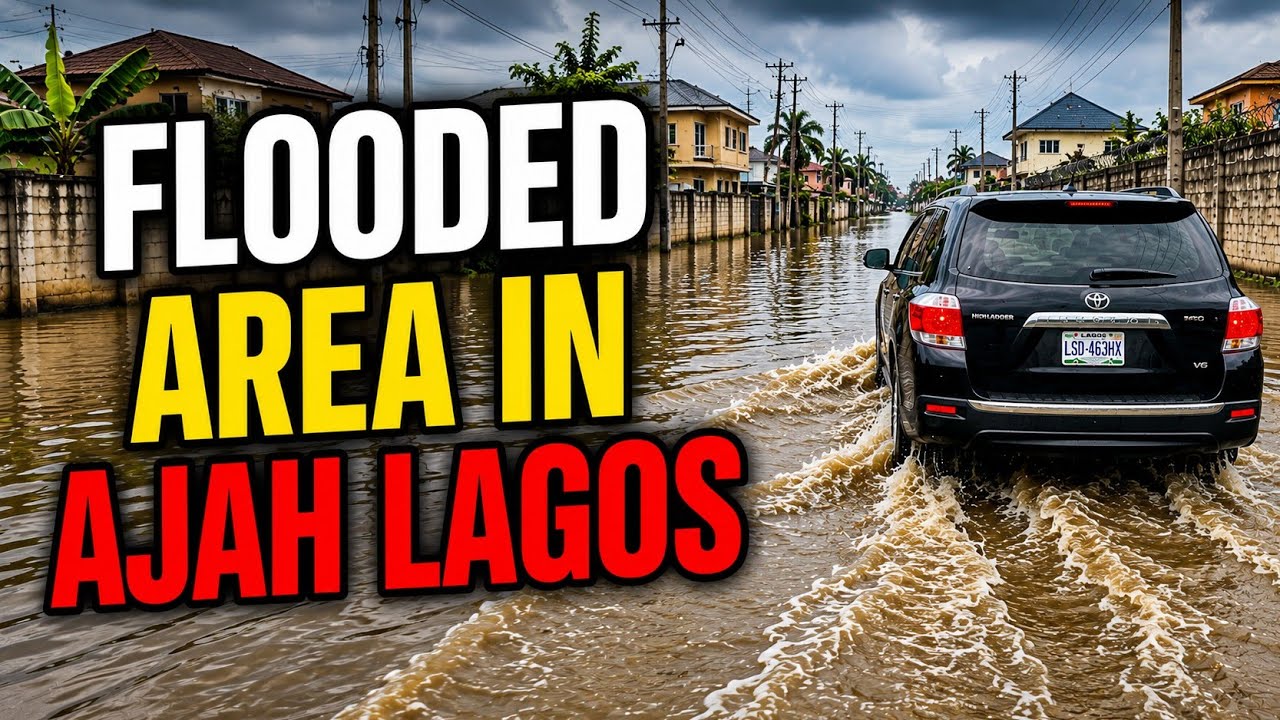 Latest Flooding in Lagos: This Road in Ajah is Still Under Water After 3 Days!