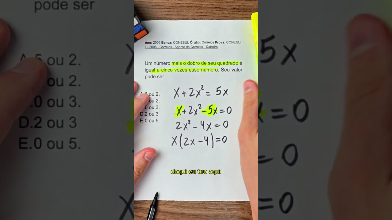 Equa&ccedil;&atilde;o do 2 grau nos CORREIOS #concursos #matem&aacute;tica #correios