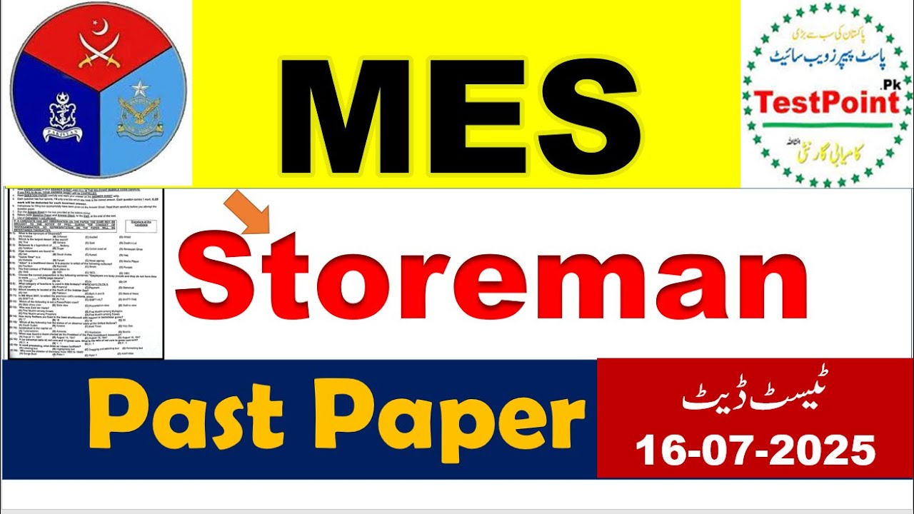 MES Storeman Complete Solved Paper Held On 16/07/2025